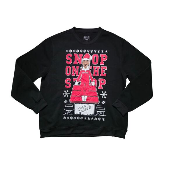 Dogg Supply “Snoop on the Stoop” Christmas Fleece Sweatshirt Men’s 2XL Black - Picture 1 of 7